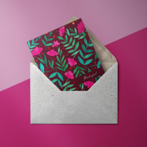 Jardín mágico - magenta y verde Tarjeta de agradec