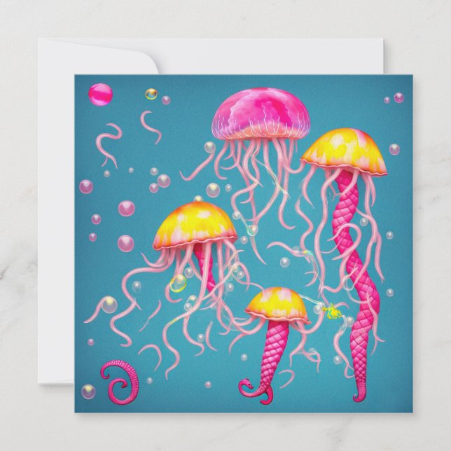 Festiva Jellyfish - Tarjeta plana (Anverso)