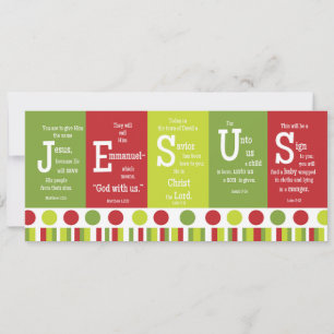 Festiva JESUS Tarjeta de dos Navidades versales de escritu