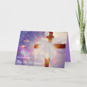 Festiva Jesús y tarjeta de pascua cruzada que brilla