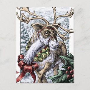 Festiva "Jingle Bells" Navidades con postal de renos
