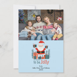 Festiva Jolly Santa Fun Cute tarjeta de vacaciones familia