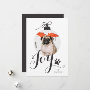 Festiva Joy Boho Mascota Foto tarjeta de vacaciones con or