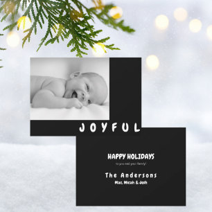 Festiva Joyent B/W foto de niño tarjeta de vacaciones negr
