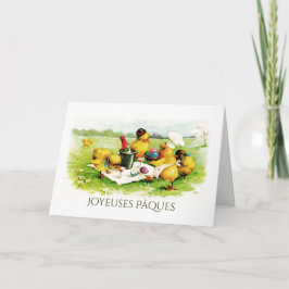 Festiva Joyeuses Pâques. Tarjeta de Pascua en francés