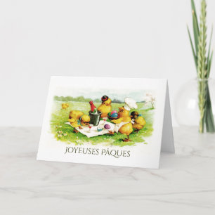 Festiva Joyeuses Pâques. Tarjeta de Pascua en francés