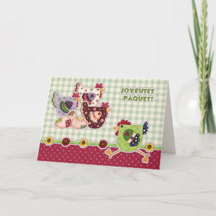 Festiva Joyeuses Pâques. Tarjeta de Pascua en francés