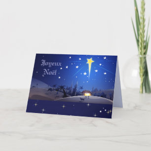 Festiva Joyeux Noël. Tarjeta de navidades en francés