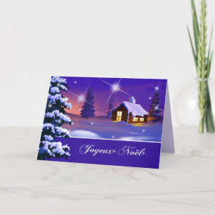 Festiva Joyeux Noël. Tarjeta de navidades en francés