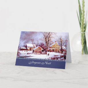 Festiva Joyeux Noël. Tarjeta de navidades en francés
