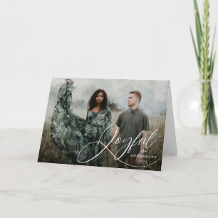 Festiva Joyful Elegance Script Foto Tarjeta de saludo de v
