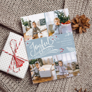 Festiva Joyful Wish Tarjeta de Collage de fotos para Nav