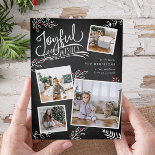 Festiva Joyful Wish Tarjeta de Collage de fotos para Nav
