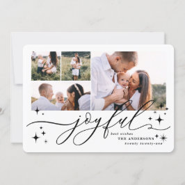 Festiva Joyorosa tarjeta de navidades multifotográficos