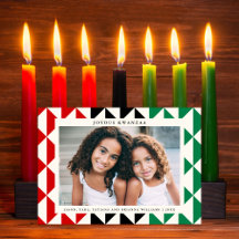 Joyous Kwanzaa Tarjeta fotográfica geométrica mode