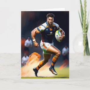 Festiva Jugador de rugby - Tarjeta de saludo de rugby