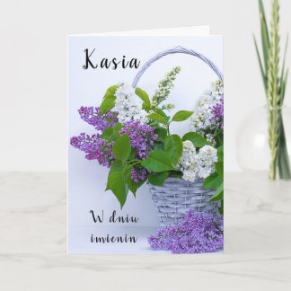 Festiva Kasia tarjeta de nombre polaco día tarjeta de feli