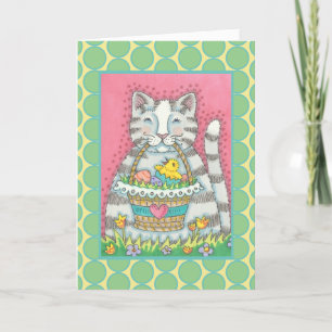 FESTIVA KITTEN & FASKET DE FÁBRICA, TARJETA DE GREETING CA