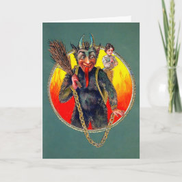 Festiva Krampus vintage con tarjeta de vacaciones para muj