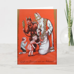 Festiva Krampus y tarjeta de San Nicolás
