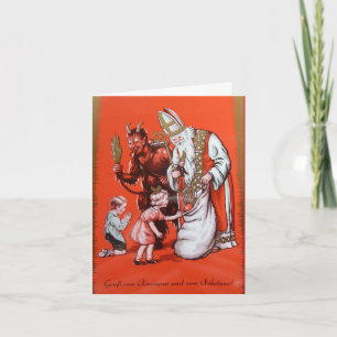 Festiva Krampus y tarjeta de San Nicolás