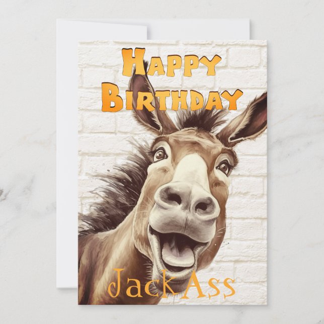 Festiva La divertida tarjeta de cumpleaños de Donkey (Anverso)