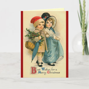 Festiva La encantadora tarjeta de Navidades victorianos