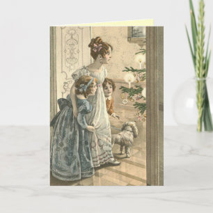 Festiva La encantadora tarjeta de Navidades victorianos