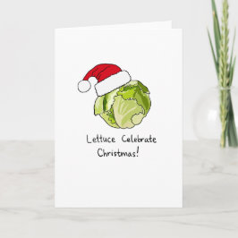 Festiva ¡La lechuga celebra navidad! Tarjeta del día de