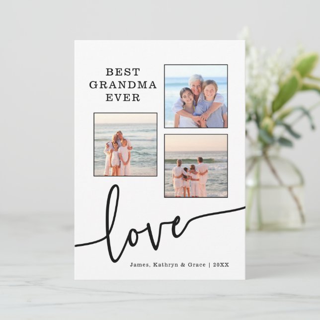Festiva La mejor tarjeta de fotos de la vida de la abuela (Anverso de pie)