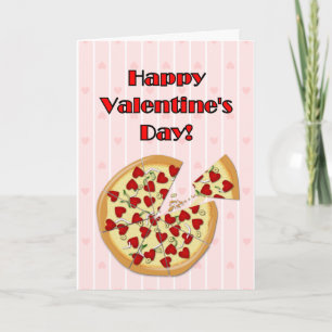 Festiva La pizza de la tarjeta del día de San Valentín