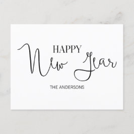 Festiva La postal de Año Nuevo Feliz y Moderno Simple