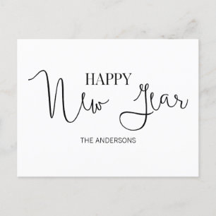Festiva La postal de Año Nuevo Feliz y Moderno Simple