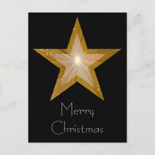 Festiva La postal de la estrella del oro "Feliz Navidad" n