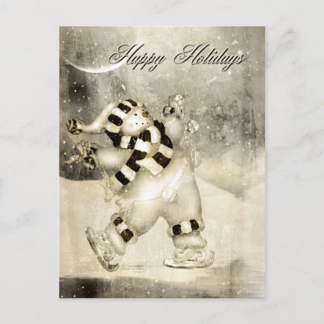 Festiva La postal de Snowman de ayer (Anverso)