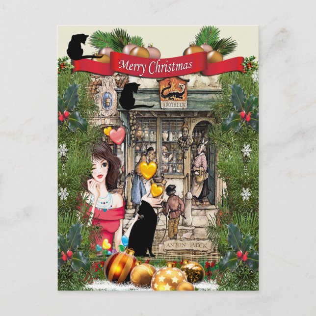 Festiva La postal "El químico" de Anton Pieck (Anverso)