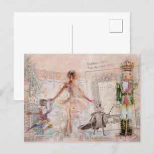 Festiva La postal navideña vintage de "The Nutcracker"