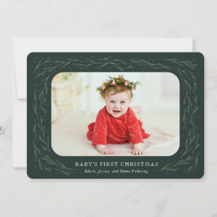 Festiva La primera tarjeta fotográfica navideña del bebé,