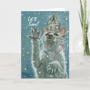 Festiva ¡La tarjeta de felicitación del gato y de la rata,