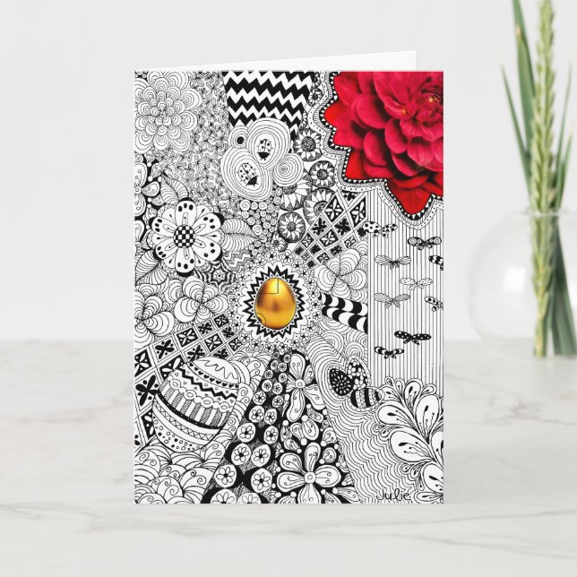 Festiva La tarjeta de felicitación Golden Egg Blank Easter (Anverso)