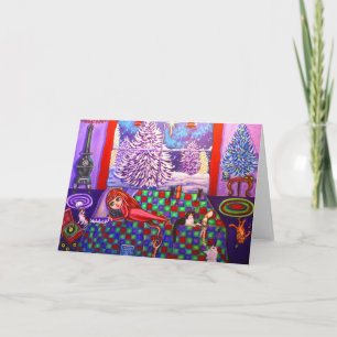 Festiva La tarjeta de la noche antes de los Navidades