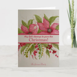 Festiva La tarjeta de Navidades de Poinsettia