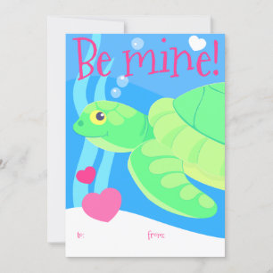 Festiva La tarjeta de San Valentín de la tortuga marina de