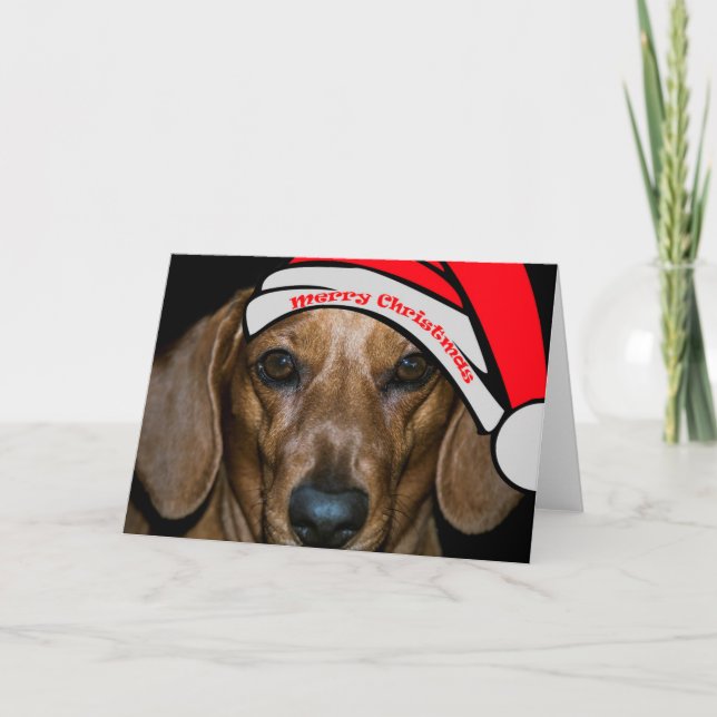 Festiva La tarjeta navideña de Dachsund (Anverso)