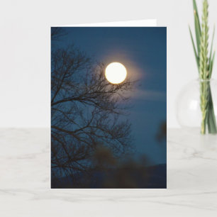 Festiva La tarjeta navideña plegada de luna llena fría