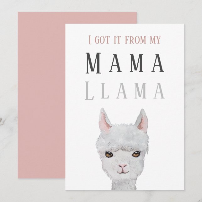 Festiva La tengo de la tarjeta del día de mi mamá Llama ma (Anverso / Reverso)