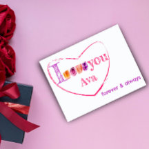 La tipografía acuarela ama la postal púrpura