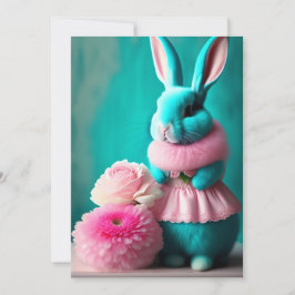 Festiva La Verde azulada tarjeta retrato de Pascua