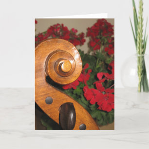 Festiva La voluta del violoncelo florece la tarjeta de