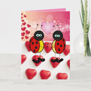 Festiva Ladybug de la tarjeta de saludo del el día de San